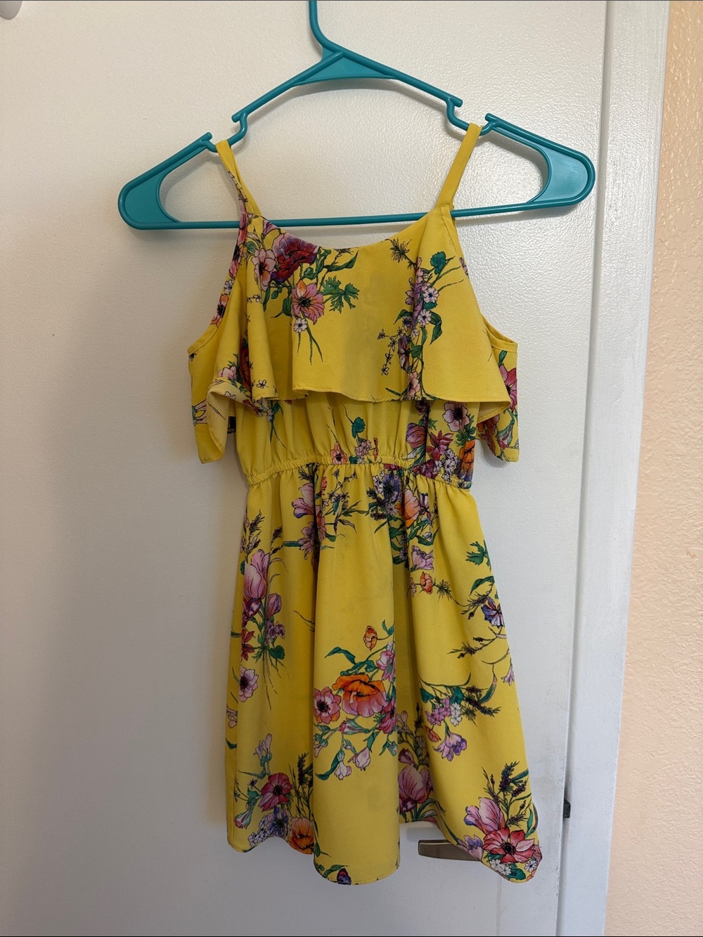 Yellow Floral Ruffle Sundress